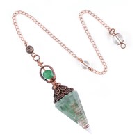 Pendentif Hexagonal en Cristal Rouge Arc-en-ciel Antique, Pierre de Guérison Énergétique en Résine et Agate, Vente en Gros