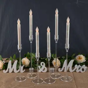 3pcs Acrylic Candle Holders Centerpieces for Table, Taper Candle Holder for Wedding Decor, Dining Room, Halloween