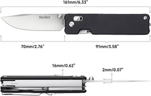 Coltello Pieghevole NexTool Knight K30 con Blocco Asse, Lama Tanto, 11-in-1, EDC, per Campeggio, Escursionismo, Sopravvivenza, Manico G10, Acciaio 14C28N - Product Image 3