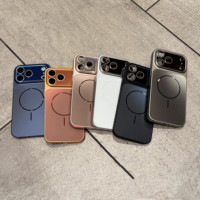 Casing HP Baru dengan Lensa Kaca Bingkai Besar untuk iPhone 17 16 15 14 13 Pro Max 17 Pro, Cover Keras PC Magnetik