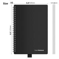 Mini carnet à spirales imperméable effaçable à la pierre A5 Rocket Book Core Carnet intelligent réutilisable