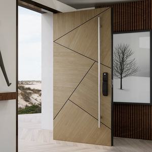 Porte d'entrée extérieure moderne de luxe en bois massif, anti-effraction, étanche, pivotante, pour le Canada - Product Image 6