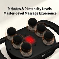 Masseur professionnel pour le dos et le cou avec chaleur constante, 9 niveaux d'intensité et massage par zones scientifiques pour la récupération musculaire