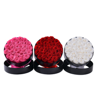 Produit neuf d'usine, 27 roses éternelles en forme ronde dans une boîte cadeau pour mariage, décoration de la maison, Noël, boîte à fleurs éternelles