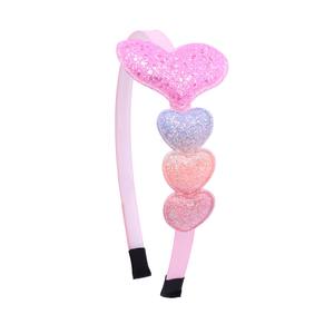 新しい甘い韓国のロマンチックなハートヘアバンド子供の女の子のためのおしゃれなキラキラ派手なヘアバンドレインボーヘアバンドパーティーアクセサリー - Product Image 5