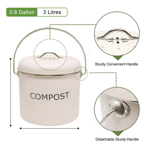 <span class=keywords><strong>Mini</strong></span> <span class=keywords><strong>poubelle</strong></span> de Table 5L sans odeur, bac à composter de cuisine en acier inoxydable avec couvercle filtrant KBR001 - Product Image 2