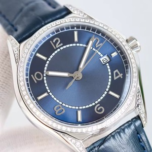 Montre-bracelet unisexe haut de gamme de créateur, boîtier argenté, verre saphir, cadran bleu, mouvement automatique, réserve de marche, date, lumineuse, 2026 - Product Image 3