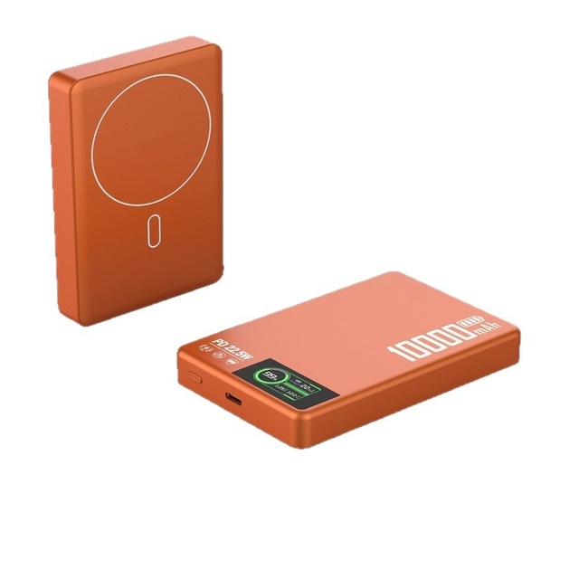 New 5000mAh Ultra Slim Magnetic Wireless Power Bank PD20W Fast Charging Aluminium Alloy Shell TFT Display with Semisolid Battery