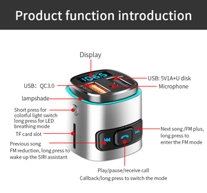 Reproductor MP3 para Auto BC41, Venta Caliente 2026, Altavoces <span class=keywords><strong>Bluetooth</strong></span>, Kit de Manos Libres, Transmisor FM, Adaptador de Música, Cargador de Auto con Doble USB y LED - Product Image 4