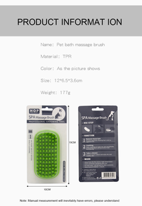 Brosse de toilettage pour <span class=keywords><strong>chien</strong></span> EUR PET, massage apaisant, shampoing pour animaux de compagnie, brosse de bain pour poils longs et courts, peigne courbé - Product Image 6