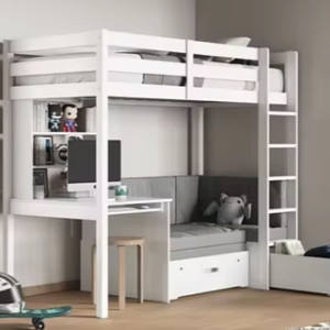 Solid Wood Bunk Bed With Storage <b>Drawers</b> And <b>Desk</b> Bunk Bed Twin Over Full Size With Storage Wood - Product Image 1