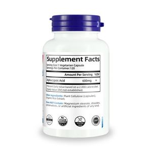 Étiquette personnalisée, extraits d'acide alpha-lipoïque, 120 capsules, soutient la santé des adultes, complément alimentaire à l'acide alpha-lipoïque - Product Image 2