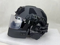Casque tactique balistique de niveau IIIa, style Fast Mich Wendy, en PE et aramide, avec visière et mandibule, pour activités tactiques