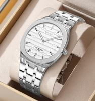 Montre de luxe pour homme en acier inoxydable SKMEI 9372 à quartz, logo personnalisé, vente en gros, lumineuse, étanche, cadeau pour homme