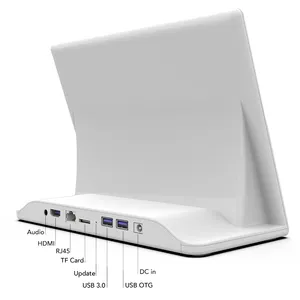 Tableta de escritorio con pantalla táctil capacitiva de 10,1 pulgadas, Tablet de escritorio para restaurante, NFC, Android, con forma de L