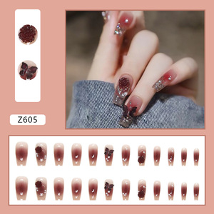 <span class=keywords><strong>Uñas</strong></span> a presión personalizadas, <span class=keywords><strong>uñas</strong></span> artificiales manchadas de lujo, <span class=keywords><strong>uñas</strong></span> postizas con pegamento rojo <span class=keywords><strong>coral</strong></span> francés para niña, 24 Uds. - Product Image 2