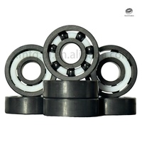 Roulements à billes entièrement en céramique noirs de haute qualité 608CE 8*22*7mm à gorge profonde, avec cage en Si3N4 PTFE, pour patins à roulettes professionnels