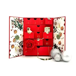 2024 새로운 트렌드 메리 크리스마스 이브 선물 포장 calendario de adevento 포장 메모리 상자 출현 리본 달력 상자