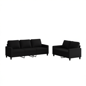Black <b>Sofa</b> <b>Set</b> Polyester Modern Living Room Furniture Modular Design - Product Image 1