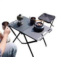 Table tactique d'extérieur, table pliante multifonctionnelle, légère, pour le camping, le thé, le pique-nique, en acier au carbone, rectangulaire