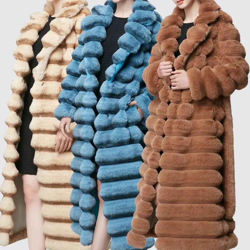 Fashionable Winter Long Real Chinchilla Fur Coats for Ladies Genuine Chinchilla Soft Women Faux Fur Coat