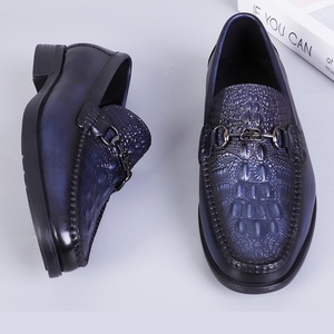 Mocasines de Cuero Genuino para Hombre, con Punta Cuadrada, Estampado Animal, Estilo Casual de Negocios, Hebilla Metálica, Suela de Goma Acolchada - Product Image 2