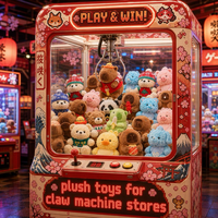 Vente en gros de peluches pour machines à griffes, animaux en peluche, prix pour opérateurs de salles d'arcade, centres de jeux, activités et événements festifs