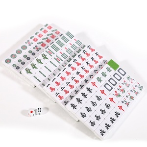 EASTOMMY – ensemble de <span class=keywords><strong>jouets</strong></span> de <span class=keywords><strong>Mahjong</strong></span> chinois rouge, carreaux acryliques en vinyle Double face, jeu de Style classique bleu vert ET-236001 - Product Image 3