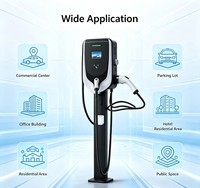 Nuevo Cargador Eléctrico para Vehículos Eléctricos de Nivel 2 IP55 220V, 7kW-44kW, Interfaz Tesla, con Sistema de Carga por Tarjeta y Enchufe