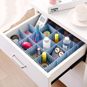 <b>Drawer</b> Organizers <b>Plastic</b> Adjustable Dividers For Office Bedroom <b>Storage</b> Nordic Blue Rectangular Standing Type - Product Image 1