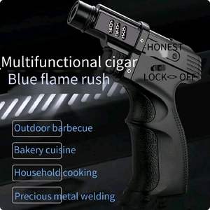 인기 판매 건 모델 휴대용 더블 제트 화염 가스 충전식 토치 라이터, 바베큐 및 요리용 - Product Image 4