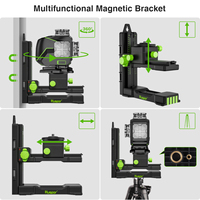 Niveau laser Huepar S04CG avec étui de transport rigide, fonction Bluetooth et mode impulsion extérieur, niveau laser 4D à faisceau vert 16 lignes