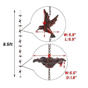 Copper & Aluminum Rain Chain For Home Garden Decoration Enhancing <b>Water</b> Flow With Beautiful Natural Patina Over Time - Product Image 1