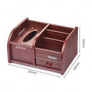<b>Large</b>-Capacity Eco-Friendly Minimalist Glossy Wooden Rectangle Tissue <b>Box</b> Office Home Desk Organizers - Product Image 3