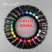 Peinture acrylique pour artistes, 24 couleurs, 35 ml, ensemble de peinture acrylique, pigment de peinture professionnel, peinture acrylique pour papier, toile, bois, céramique, pierres