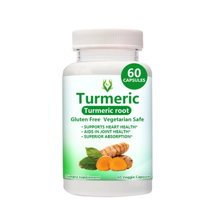 Cápsulas de Cúrcuma de Alta Calidad OEM ODM con Pimienta Negra, Sin Gluten, Aptas para Vegetarianos, Suplemento Dietético Seguro para la Salud General del Cuerpo - Product Image 1