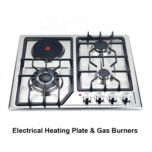 Estufa Empotrable de 4 Quemadores (1 Eléctrico y 3 de <span class=keywords><strong>Gas</strong></span>) de 24 Pulgadas, Multifuncional, Ahorro de Energía - Product Image 1