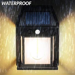 Solar <b>LED</b> High Brightness Rechargeable Night Lamp IP65 Waterproof <b>Motion</b> <b>Sensor</b> Wall Lamp 3 <b>Lighting</b> Modes for Courtyard Garden - Product Image 4