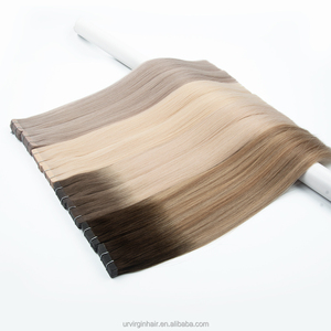 Extensions de cheveux à bandes de 22 pouces, 100% cheveux humains vierges russes, 100% Remy, lisses, double trame, extensions à bandes de cheveux humains - Product Image 3