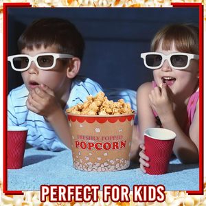 Cubos de palomitas de maíz desechables de 85oz, contenedor de palomitas de maíz de papel resistente a la grasa grande, tazas de palomitas de maíz <span class=keywords><strong>Vintage</strong></span> - Product Image 5