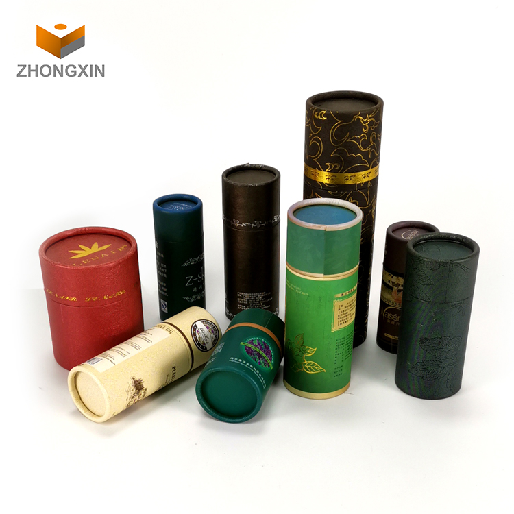 Wholesale Custom Fancy logo Printed Kraft Paper Tube/tea Cosmetic Paper Tube Packaging