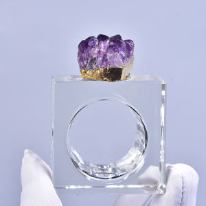 Luxus exquisite europäische Hotel Restaurant Dekoration Natur kristall Edelstein Amethyst Cluster Servietten ringe - Product Image 4