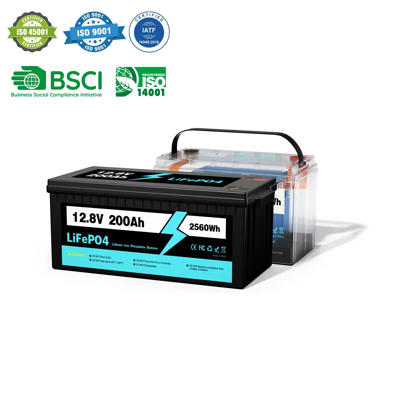 Lifepo4 Lithium-Ion Batterij Lood Zuur Vervanging Solar Rv Marine 12V 100ah 200ah 300ah