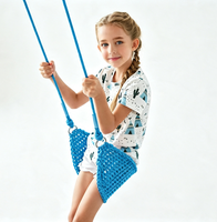 Fauteuil suspendu Ropecube en maille plastique à feuilles de crochet, hauteur réglable, pour enfants, école et usage intérieur/extérieur
