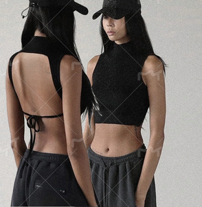 Luluxixiyaya เสื้อคอเต่าแบบกำหนดเองสำหรับผู้หญิง,เสื้อเปลือยหลังแบบเซ็กซี่ไม่มีตะเข็บโครงรอยบางไม่มีตะเข็บ - Product Image 1