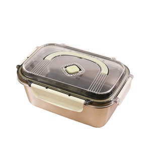 Rectangular Food Storage Container with Airtight Plastic Lid for Freshness Preservation in <b>Fridge</b> and Travel Use - Product Image 1