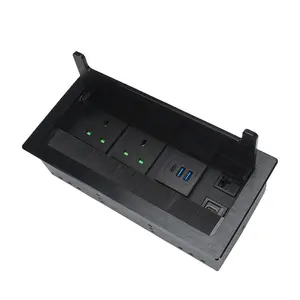 Flushed Mounted Recessed Flip Up Cover Multi Power Table Socket Outlet Hidden Electrical Desktop Power Socket