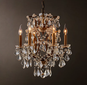 Lámpara Colgante <span class=keywords><strong>de</strong></span> Cristal <span class=keywords><strong>de</strong></span> Lujo Estilo Empire, Araña <span class=keywords><strong>de</strong></span> Cristal y Hierro Forjado para Sala <span class=keywords><strong>de</strong></span> Estar, Comedor, Villa, Dúplex, Bodas, Hotel - Product Image 3
