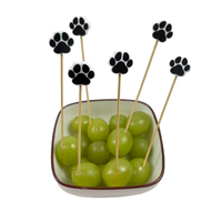 Griffe noire bambou brochette jetable alimentaire Dessert cure-dents Cupcake décoration fête des enfants 100 pièces Pack