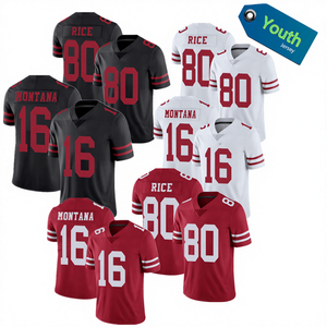 Custom School College Youth Style 80 # RICE #7 KAEPERNICK 10 # GAROPPOLO 16 # MONTANA America Football Jerseys - Product Image 1